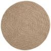 vidaXL Area Rugs Round Moire HUARTE Natural &Oslash; 160 CM Polyester