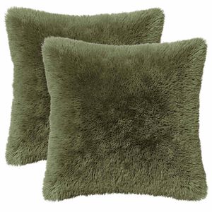 vidaXL Cushion Cover 2 pcs HEERLEN Green 30 x 30 cm PV Fleece
