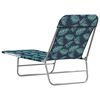 vidaXL Folding Sun Loungers 2 pcs Steel and Fabric Leaf Pattern