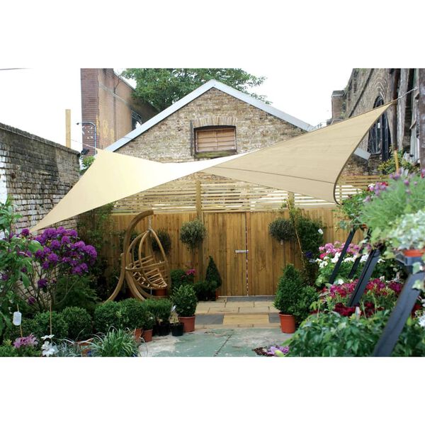 Perel Water-permeable Shade Sail Square 3.6 m Champagne