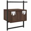 vidaXL Bedside Cabinet Wall-mounted Brown Oak 35x30x51 cm Engineered Wood