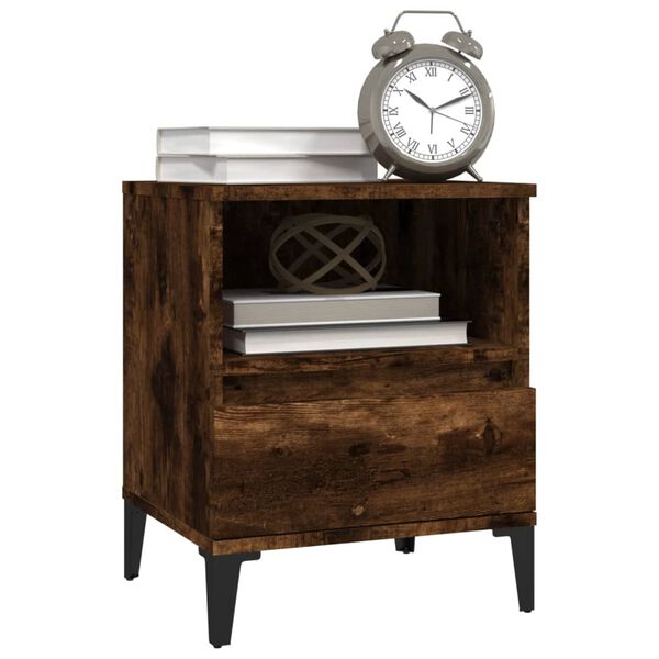 vidaXL Bedside Cabinet Smoked Oak 40x35x50 cm