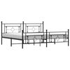 vidaXL Metal Bed Frame without Mattress with Footboard Black 200x200cm