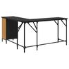 vidaXL Desk Black Oak 141 x 141 x 75 cm Engineered Wood