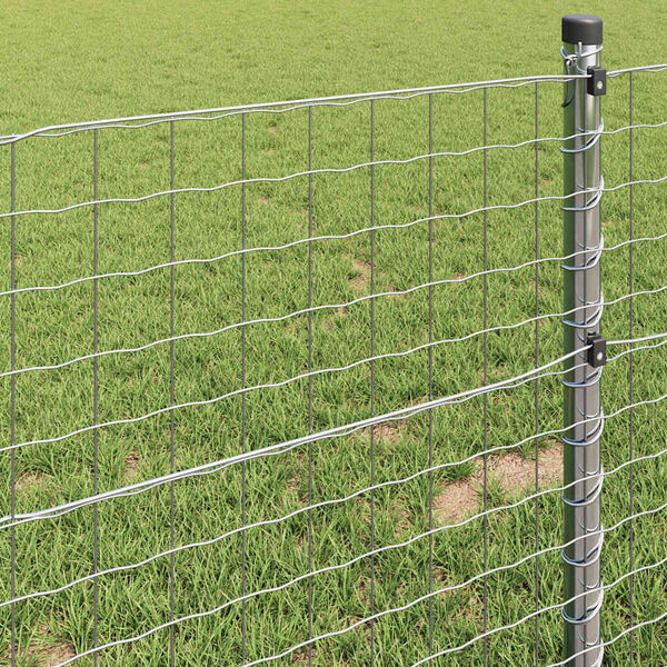 vidaXL Euro Fence Silver 0.6 x 10 m Hot dip galvanized iron