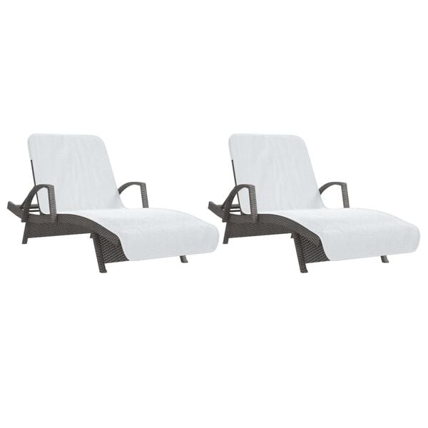 vidaXL Beach Towels 2 pcs White 75x200 cm Fabric 400 GSM