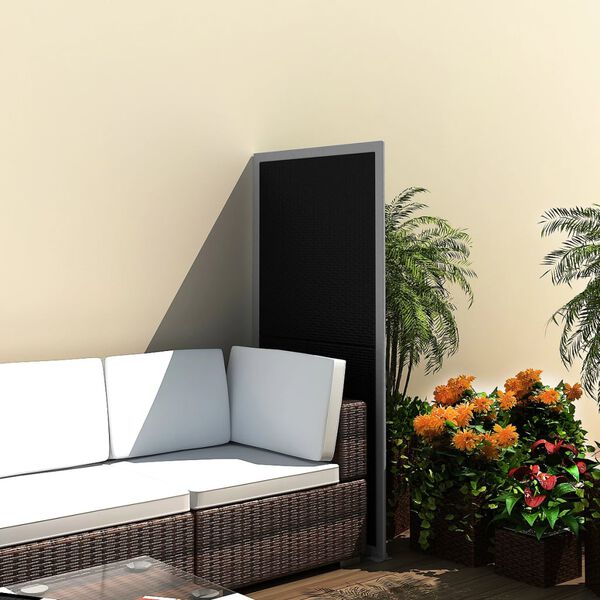 Outdoor Rattan Screen Divider Black