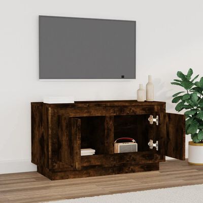 vidaXL TV Cabinet Smoked Oak 80x35x45 cm Engineered Wood