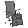 vidaXL Sunlounger | Black | Aluminium | Medium | Adjustable Armrests