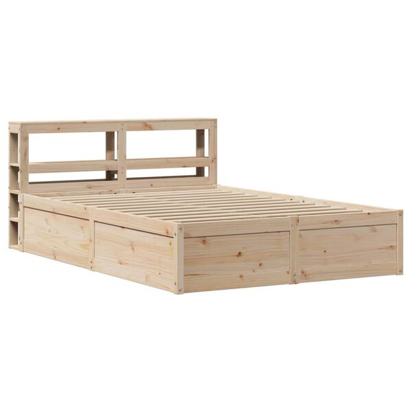 vidaXL Bed Frame with Headboard 120x200 cm Solid Wood Pine
