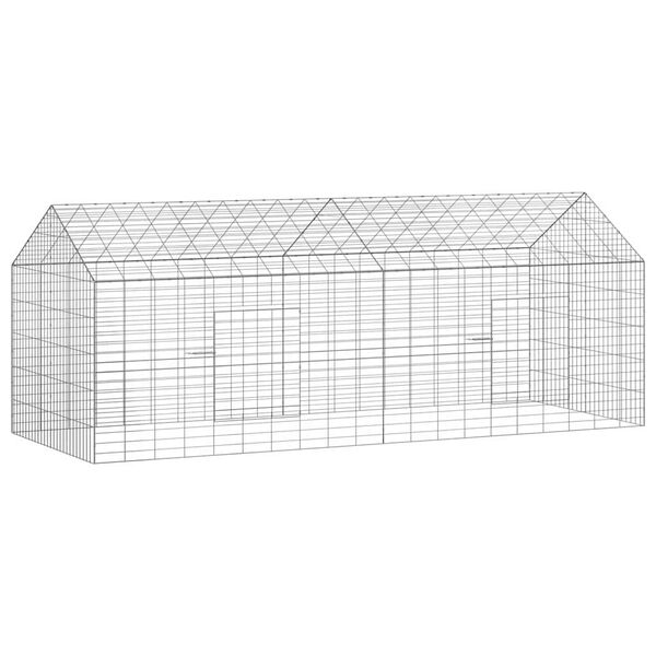 vidaXL Rabbit Cage Silver 200 x 78 x 78 cm Galvanised Steel