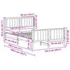 vidaXL Bed frame Brown and taupe 120 x 190 cm Solid pine wood