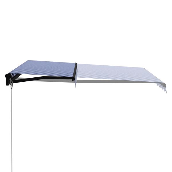 vidaXL Manual Retractable Awning 300x250 cm Blue and White