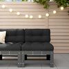 vidaXL Middle Sofa with Cushions Grey Solid Wood Pine