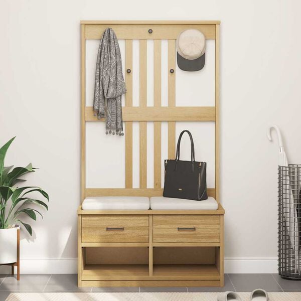 vidaXL Hall Tree SANDNES 87x40x159.5cm Solid Wood Pine