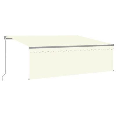 vidaXL Manual Retractable Awning with Blind 4.5x3m Cream
