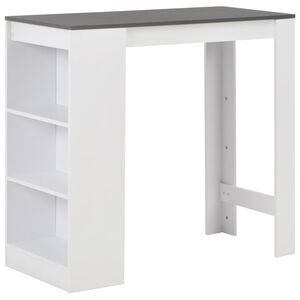 vidaXL Bar Table with Shelf White 110x50x103 cm