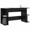 vidaXL Desk with Shelf Black oak 140 x 50 x 75 cm Engineered wood
