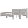 vidaXL Bed Frame with Headboard and LED Grey Sonoma 140x200 cm