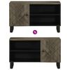 vidaXL TV Cabinet Black 80x33x46 cm Solid Wood Mango