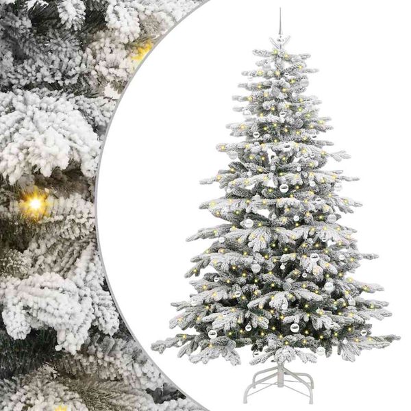 vidaXL Artificial Hinged Christmas Tree White 240 cm PE and PVC