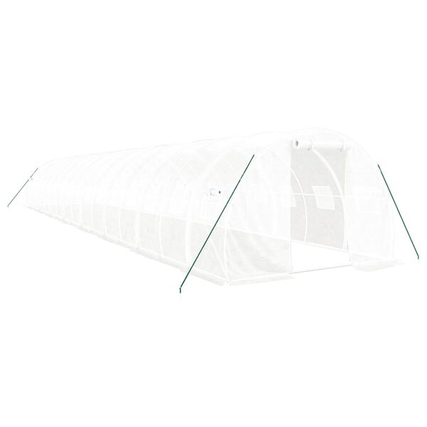 vidaXL Greenhouse with Steel Frame White 48 m&sup2; 16x3x2 m