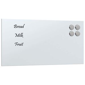 vidaXL Wall-mounted Magnetic Board White 40x20 cm Tempered Glass