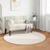 vidaXL Area Rugs Round SIROLO Cream &Oslash; 120 CM Polyester