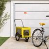 vidaXL Pet Bike Trailer Yellow and Black Oxford Fabric and Iron