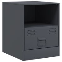 vidaXL Bedside Cabinet Anthracite 34.5x39x44 cm Steel