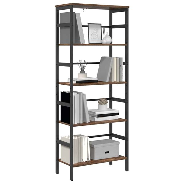 vidaXL Bookshelf Smoked Oak 60 x 29.5 x 149 cm Engineered Wood