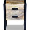 vidaXL Side Table with 2 Drawers Solid Mango Wood 43x33x51 cm
