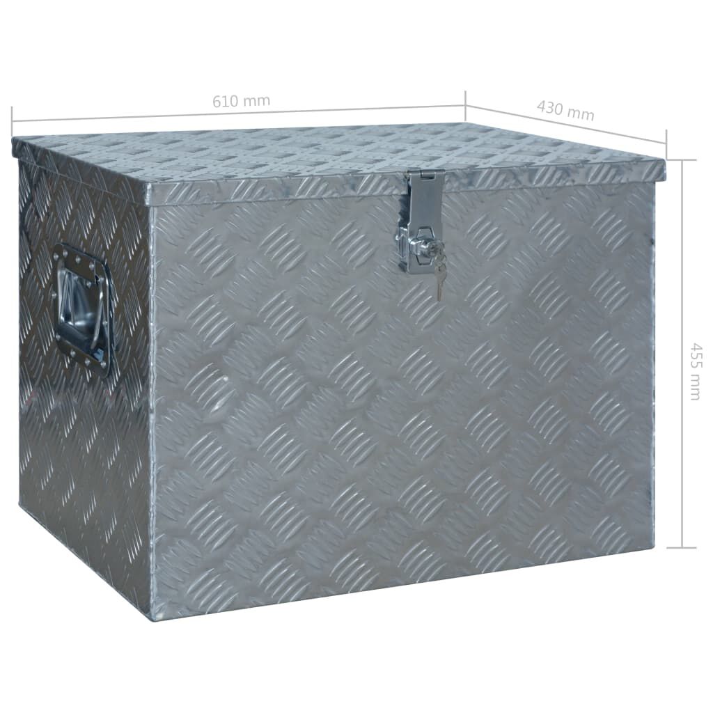vidaXL Aluminium Box 610x430x455 mm Silver | vidaXL.co.uk