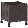vidaXL Garden Planter with Wheels Brown 40 x 40 x 44 cm PP