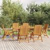 vidaXL 7 Piece Garden Dining Set Solid Wood Teak