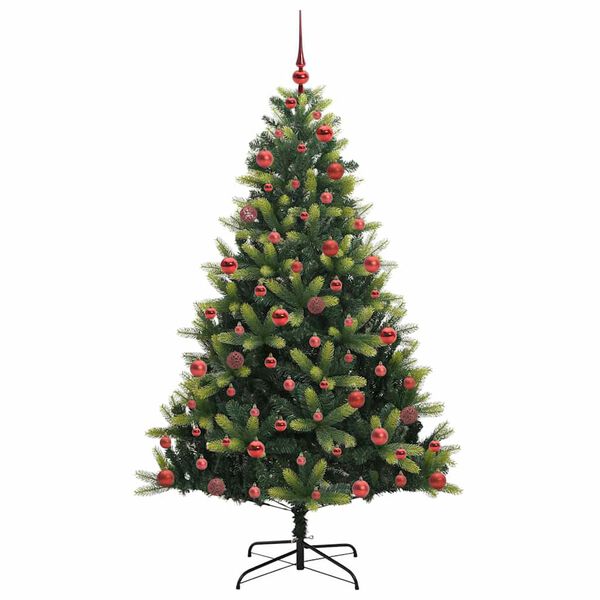 vidaXL Artificial Hinged Christmas Tree 300 LEDs Green 180 cm