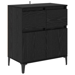 vidaXL Sideboard Black Oak 60 x 35 x 70 cm Engineered Wood and Iron