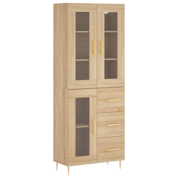vidaXL Highboard Sonoma Oak 69.5x34x180 cm Engineered Wood