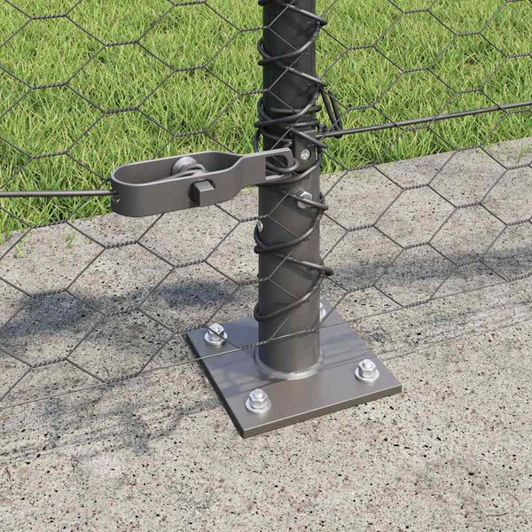 vidaXL Fence Post Grey 100 x 0.6 m (36 mm mesh) Steel and PVC
