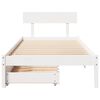 vidaXL Bed Frame without Mattress White 100x200 cm Solid Wood Pine
