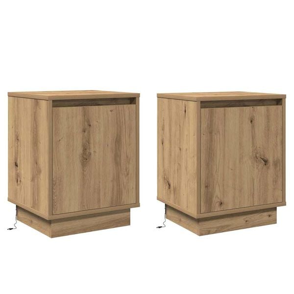vidaXL Bedside Cabinet 2 pcs Artisan Oak 39 x 34.5 x 50 cm