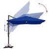 vidaXL Cantilever Roma Parasol Blue and Black 352 x 251 x 265 cm