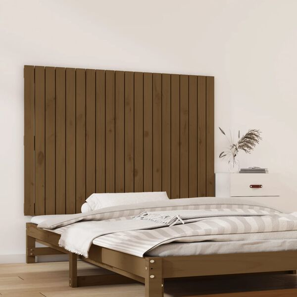 vidaXL Wall Headboard Honey Brown 127.5x3x90 cm Solid Wood Pine
