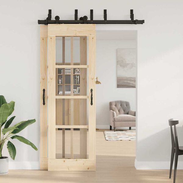 vidaXL Sliding Door Hardware Kit 152,5 cm Steel Black