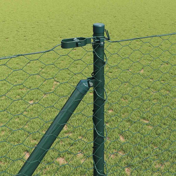 vidaXL Fence Post Green 50 x 1.2 m (36 mm mesh) Steel and PVC