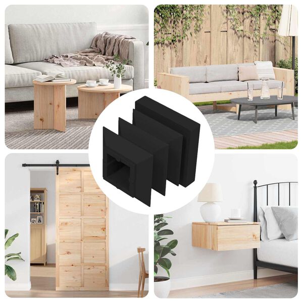 vidaXL End Caps 12 pcs Black 15 x 15 x 15 mm PP