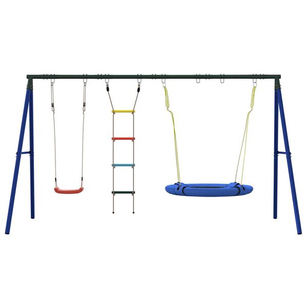 vidaXL Outdoor Swing Set with Swing, Ladder, Saucer Swing