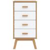 vidaXL Bedside Cabinet OLDEN White and Brown Solid Wood Pine