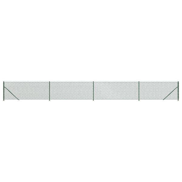 vidaXL Chain Link Fence with Flange Green 1x10 m