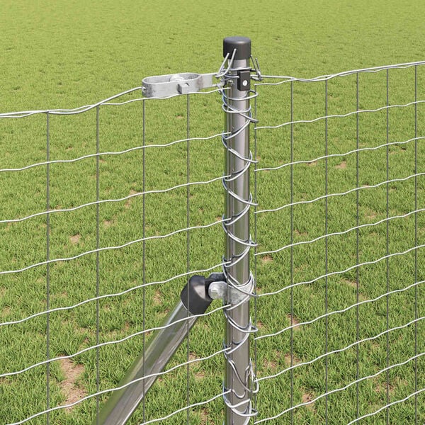 vidaXL Fence Post 13 pcs Silver Steel